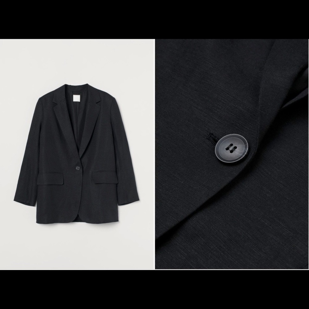 H&M Oversized Linen Blend Blazer